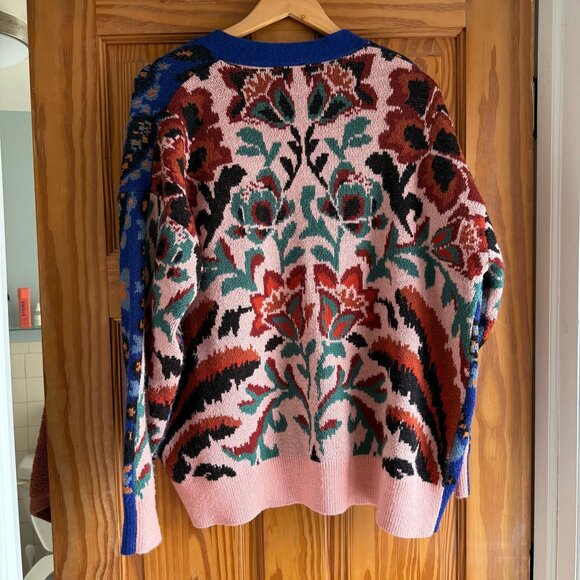 Farm Rio Toucans Scarf Print Cardigan Sweater | M - Picture 2 of 13